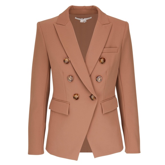 Veronica Beard Miller Dickey Scuba Jacket Button Front Blazer Acorn Tan 0 - Picture 5 of 16